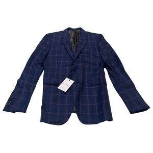 12-2 PAUL SMITH Kensington Gents Slim Fit 2 Button Suit Navy/Red Size 36/46